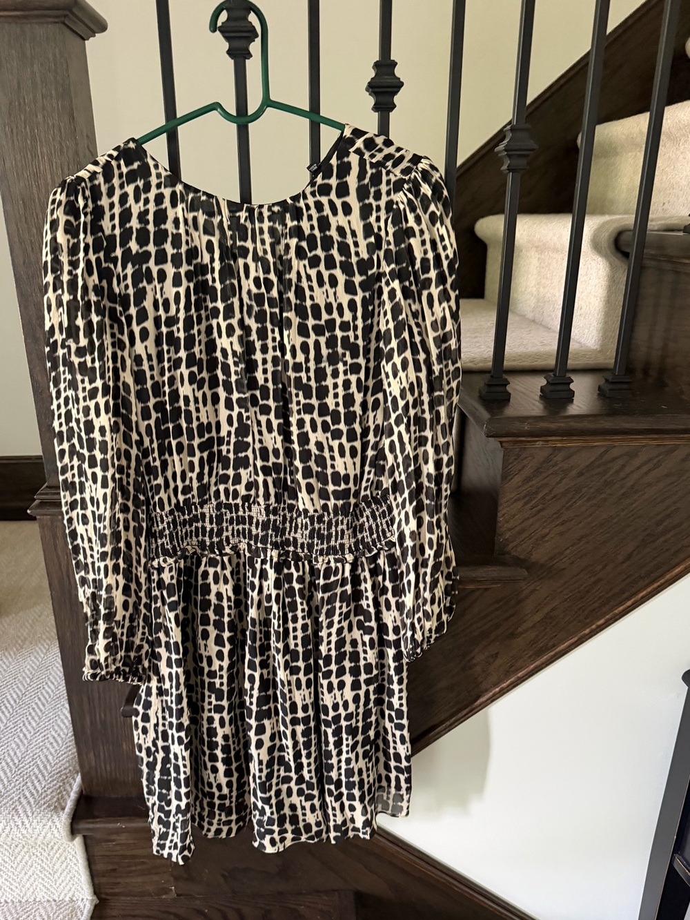 Rails Black and Cream Printed Mini Dress